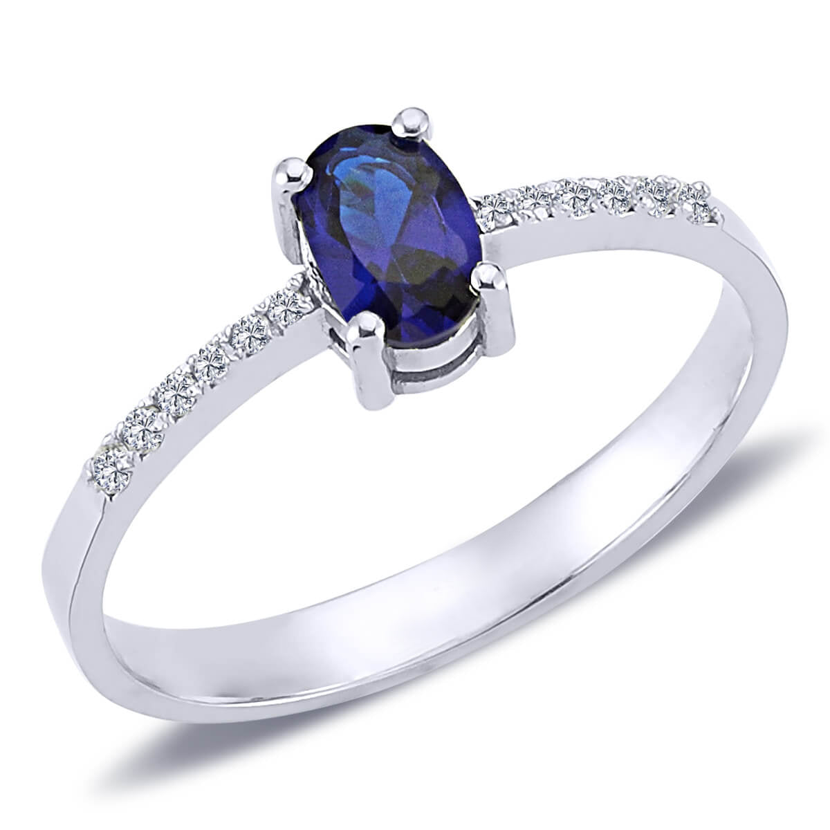 Diamond Oval Sapphire Ring