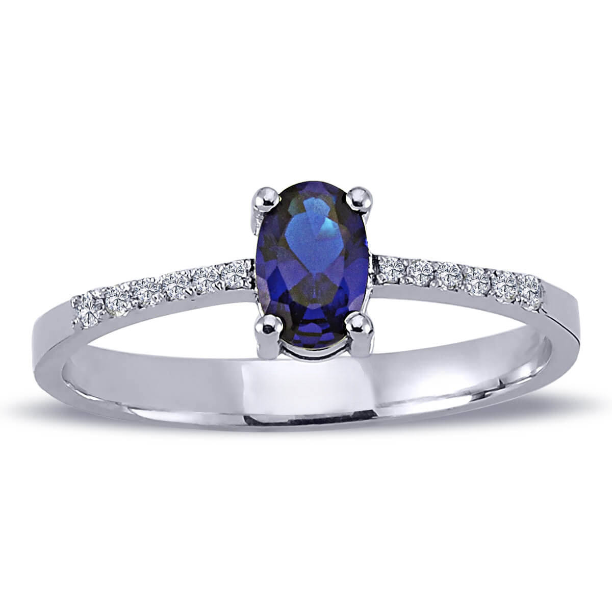 Diamond Oval Sapphire Ring