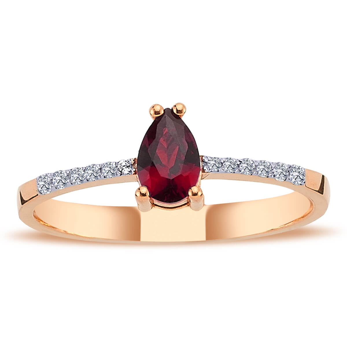 Diamond teardrop Ruby Ring