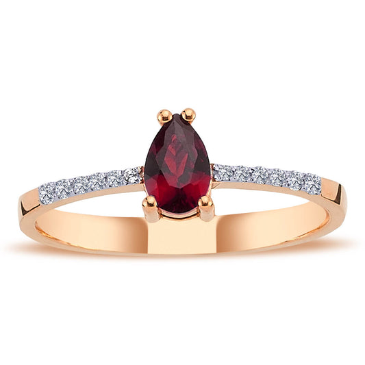 Diamond teardrop Ruby Ring