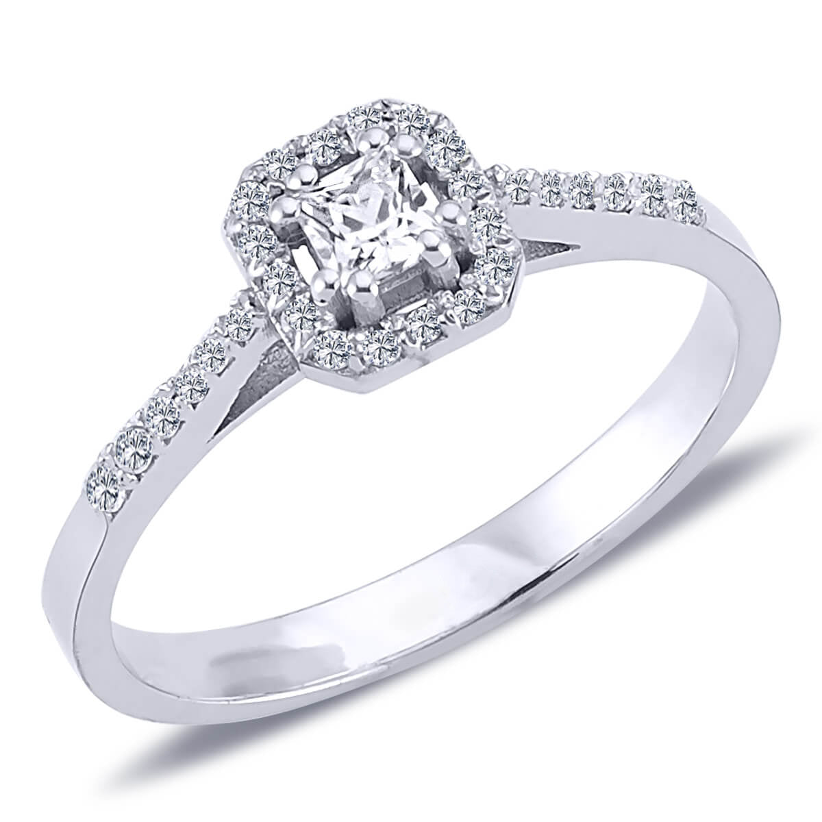 Total 0.30 Carat Princess Cut Solitaire Ring