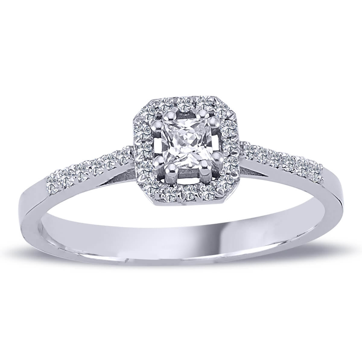 Total 0.30 Carat Princess Cut Solitaire Ring