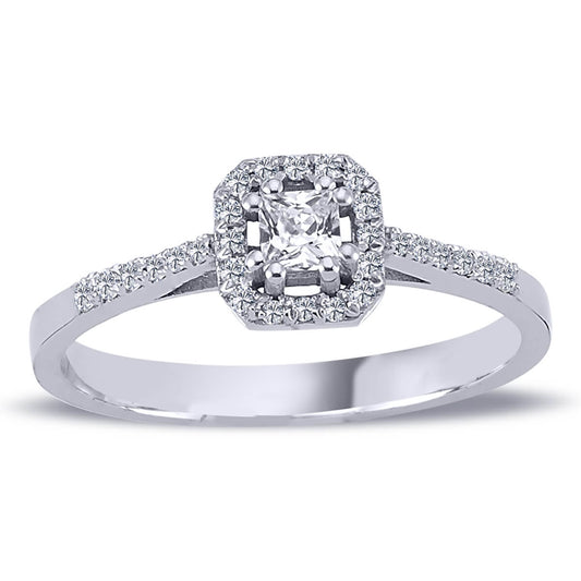 Total 0.30 Carat Princess Cut Solitaire Ring