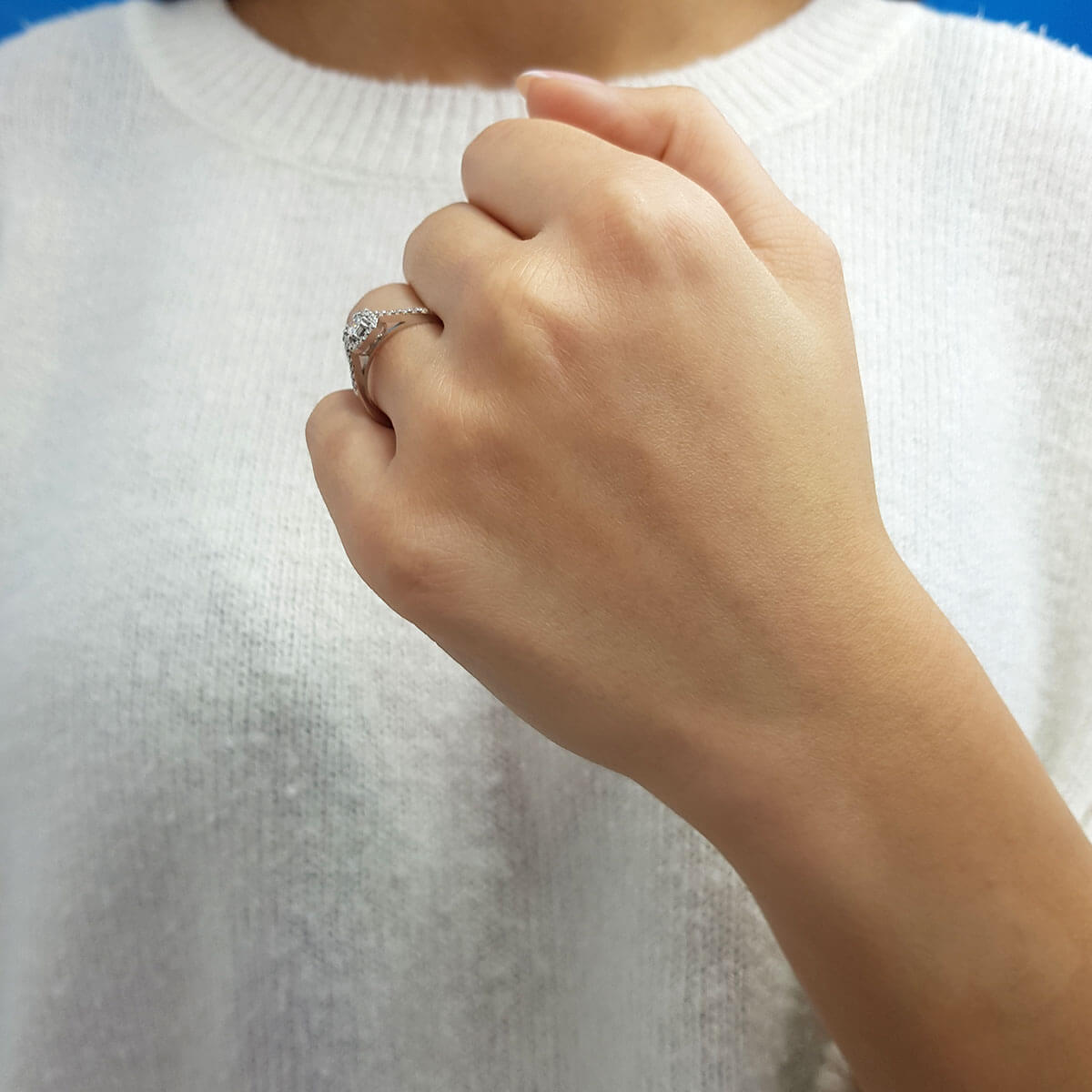 Total 0.30 Carat Princess Cut Solitaire Ring