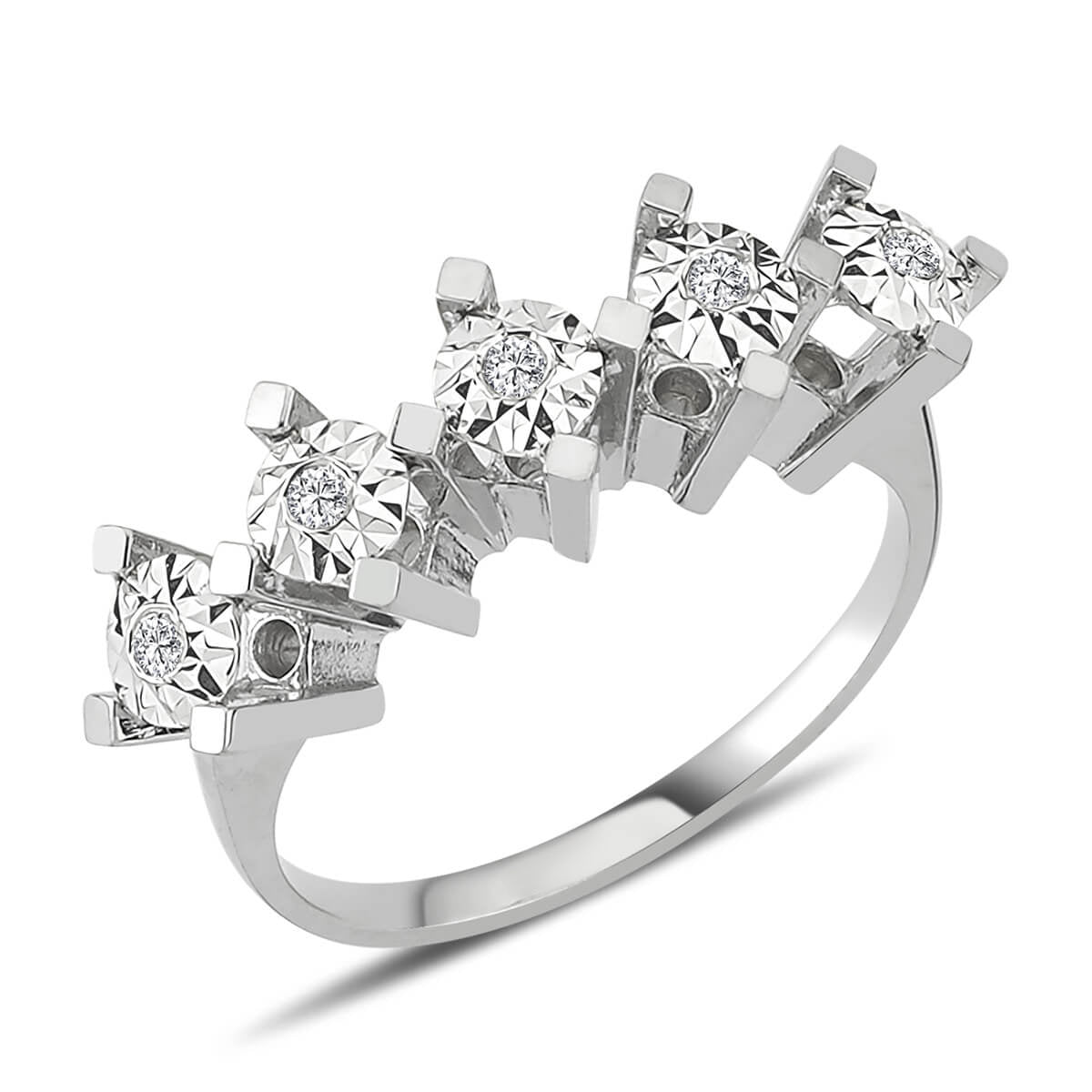 1.50 Five Stone Simulated Diamond Ring