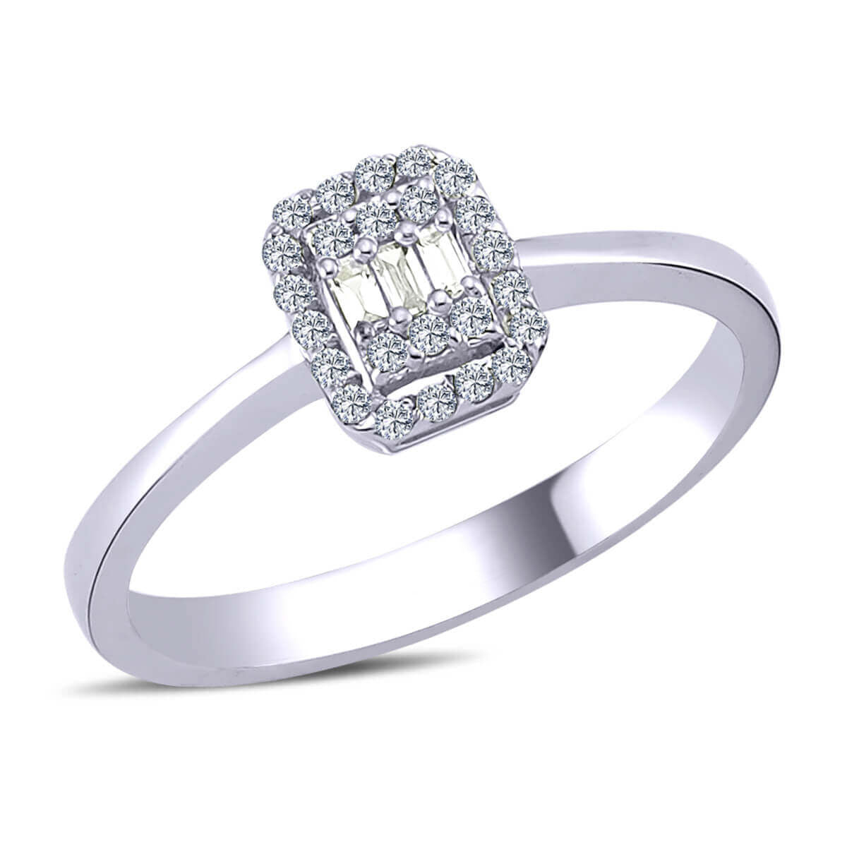 0.14 Carat Baguette Diamond Ring