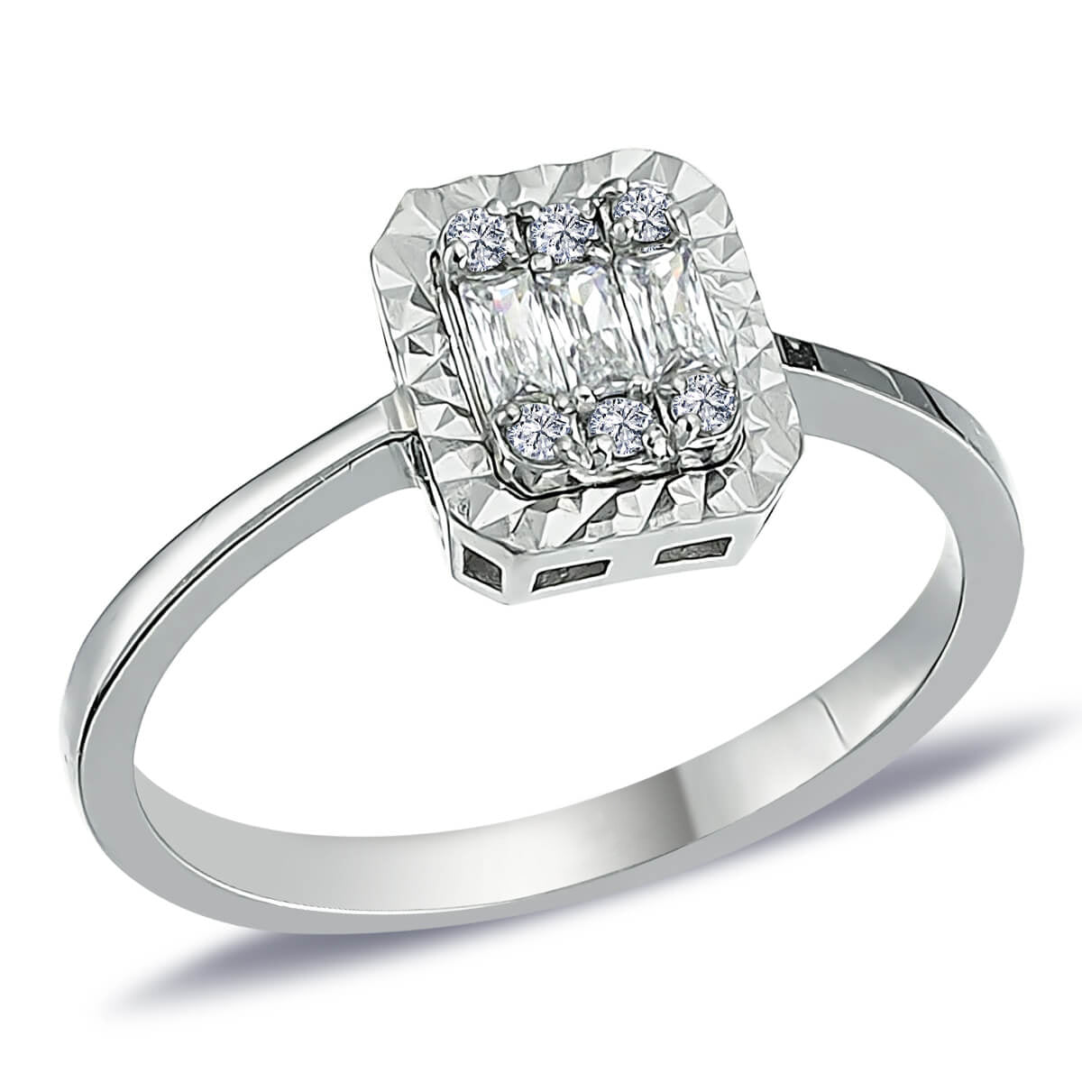 0.18 Carat Baguette Diamond Ring