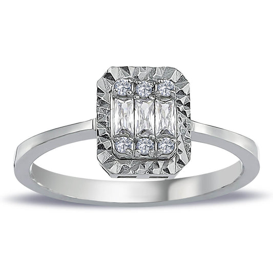 0.18 Carat Baguette Diamond Ring