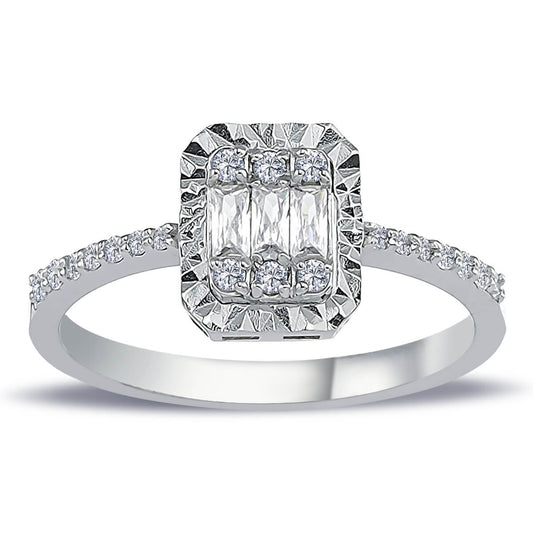 0.26 Carat Baguette Diamond Ring