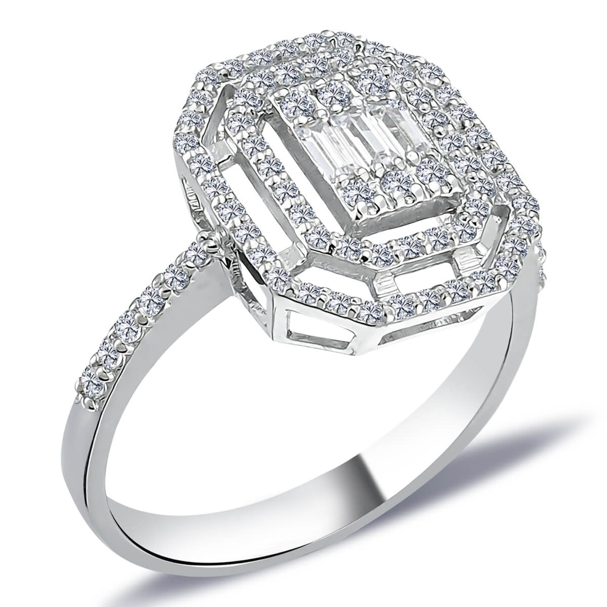 0.57 Carat Baguette Diamond Ring