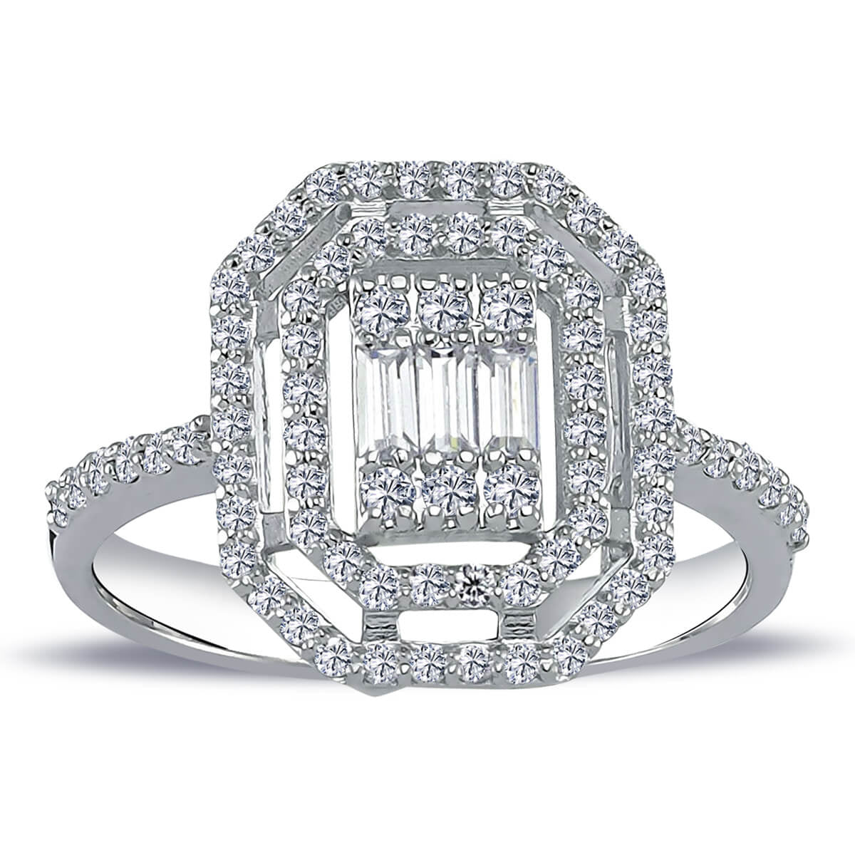 0.57 Carat Baguette Diamond Ring