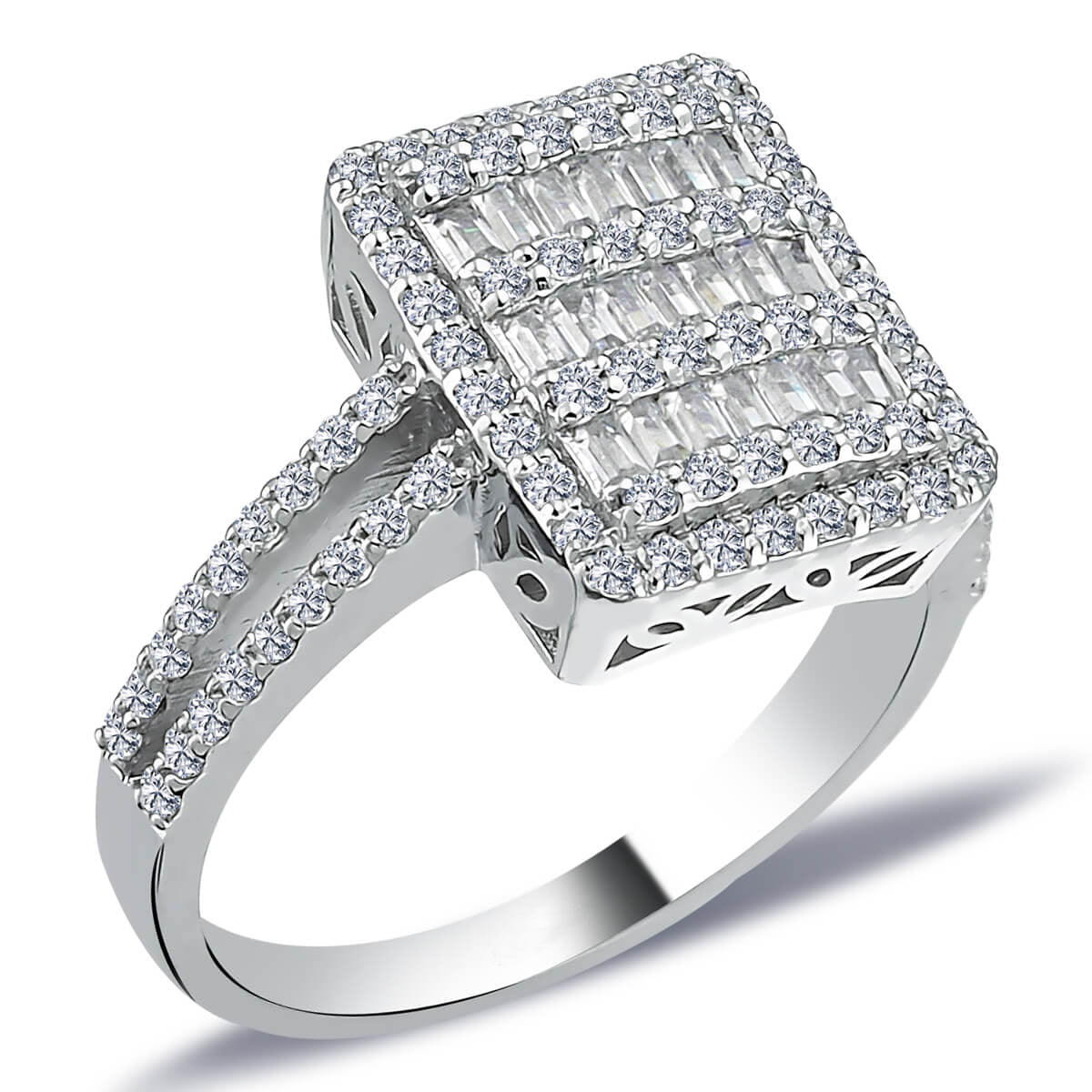 Baguette and Round Diamond Stone Lutipri Ring