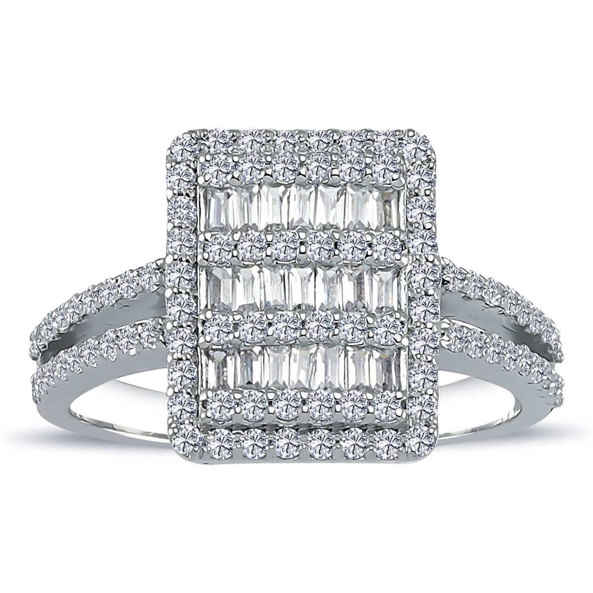 Baguette and Round Diamond Stone Lutipri Ring
