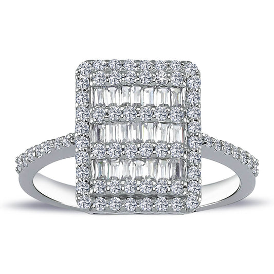 Baguette and Round Diamond Stone Menua Ring