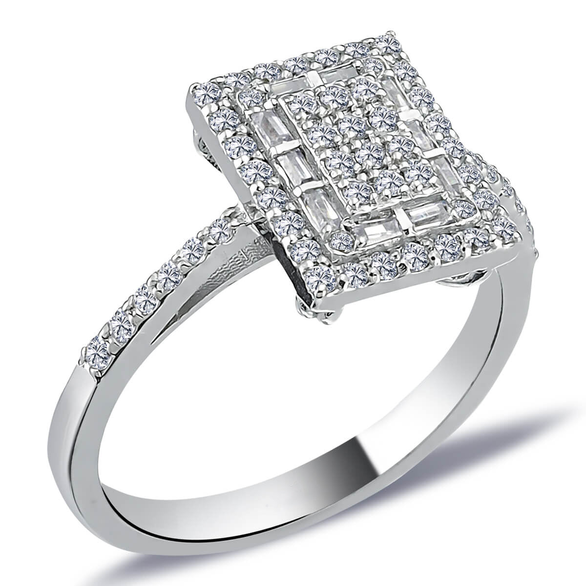 Baguette and Round Diamond Argisti Ring