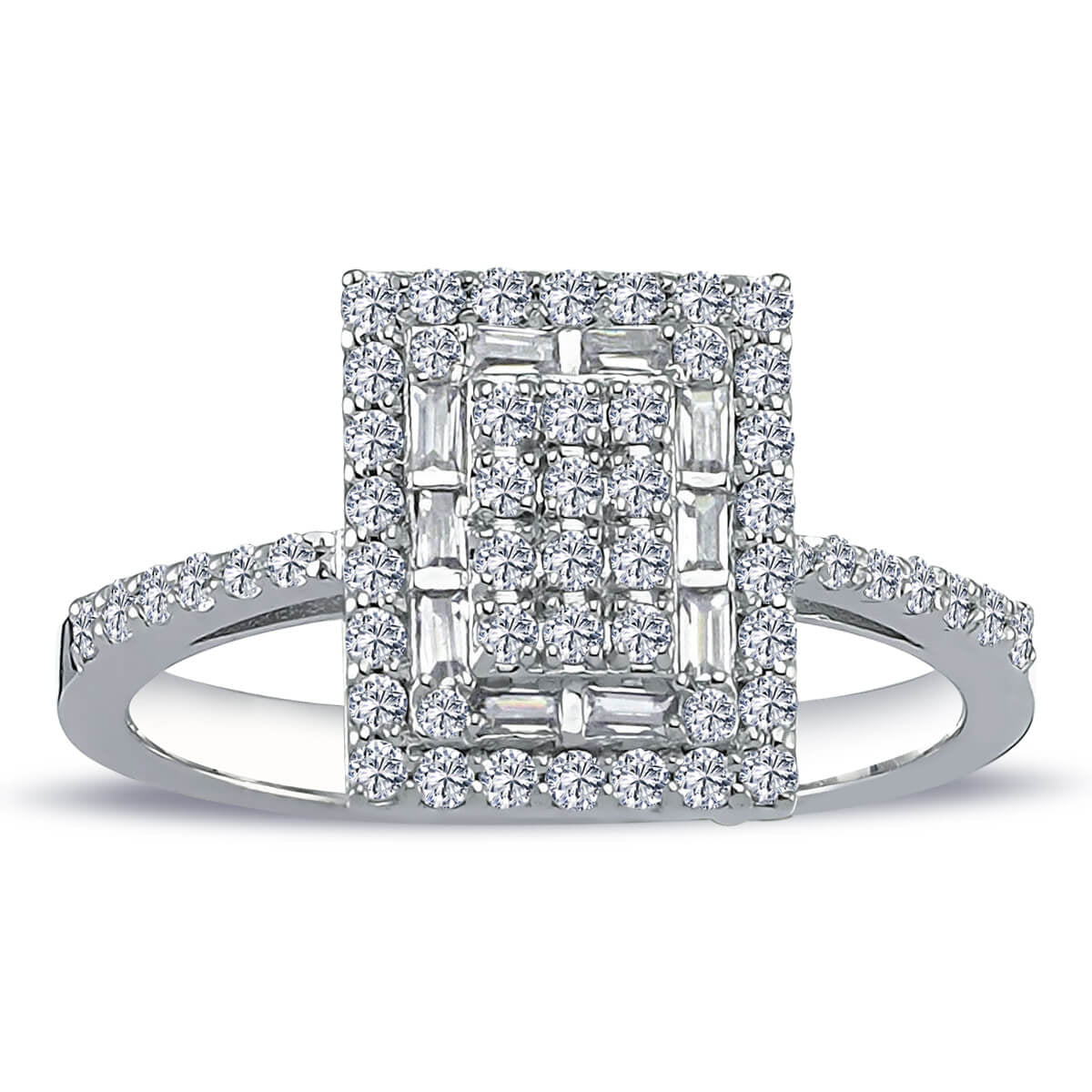Baguette and Round Diamond Argisti Ring