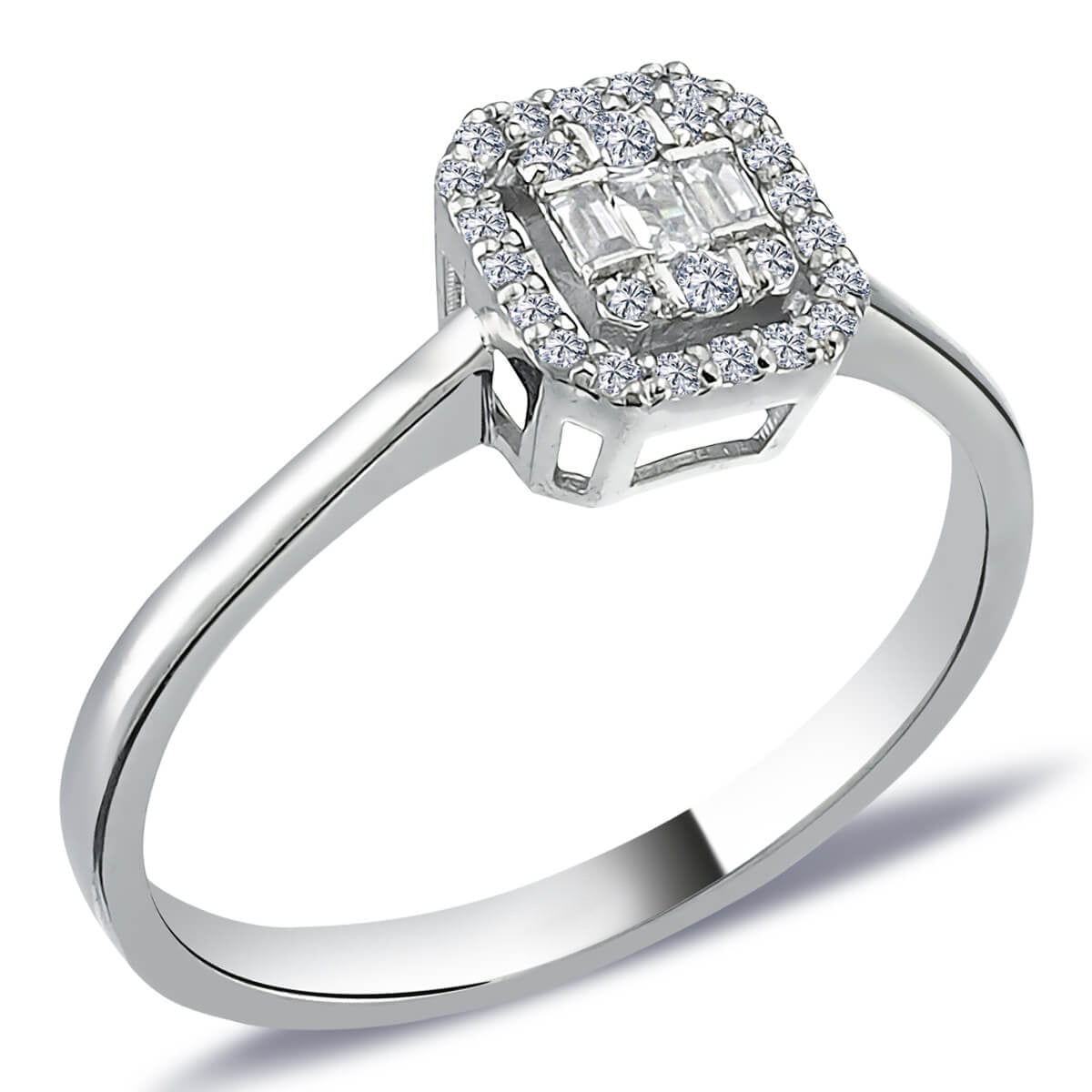 0.19 Carat Baguette Diamond Ring