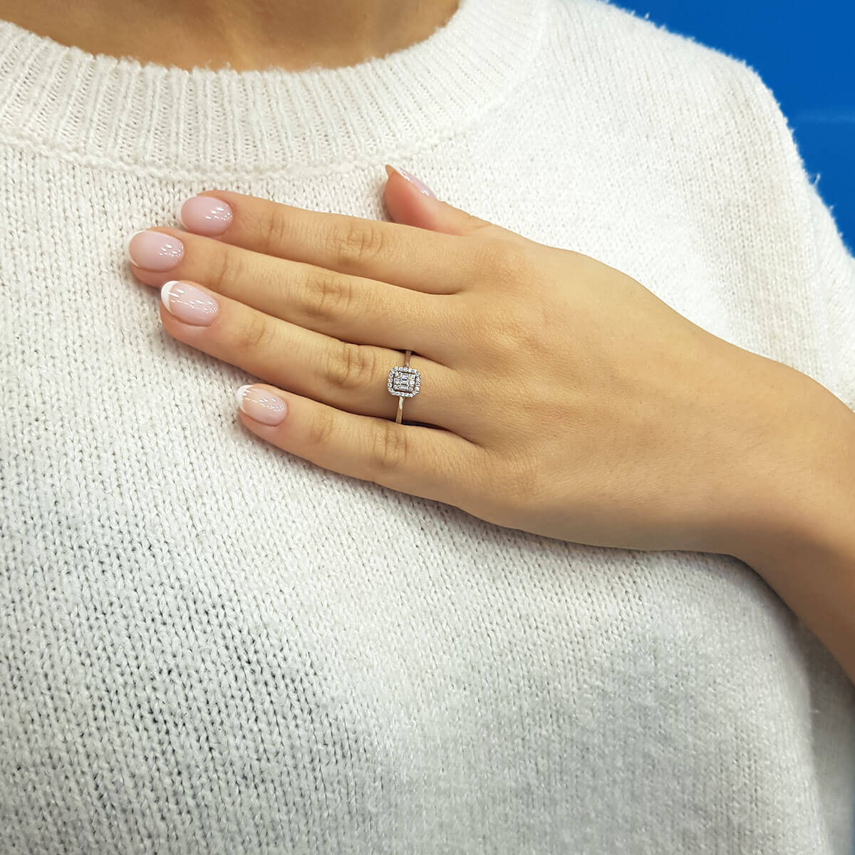 0.19 Carat Baguette Diamond Ring