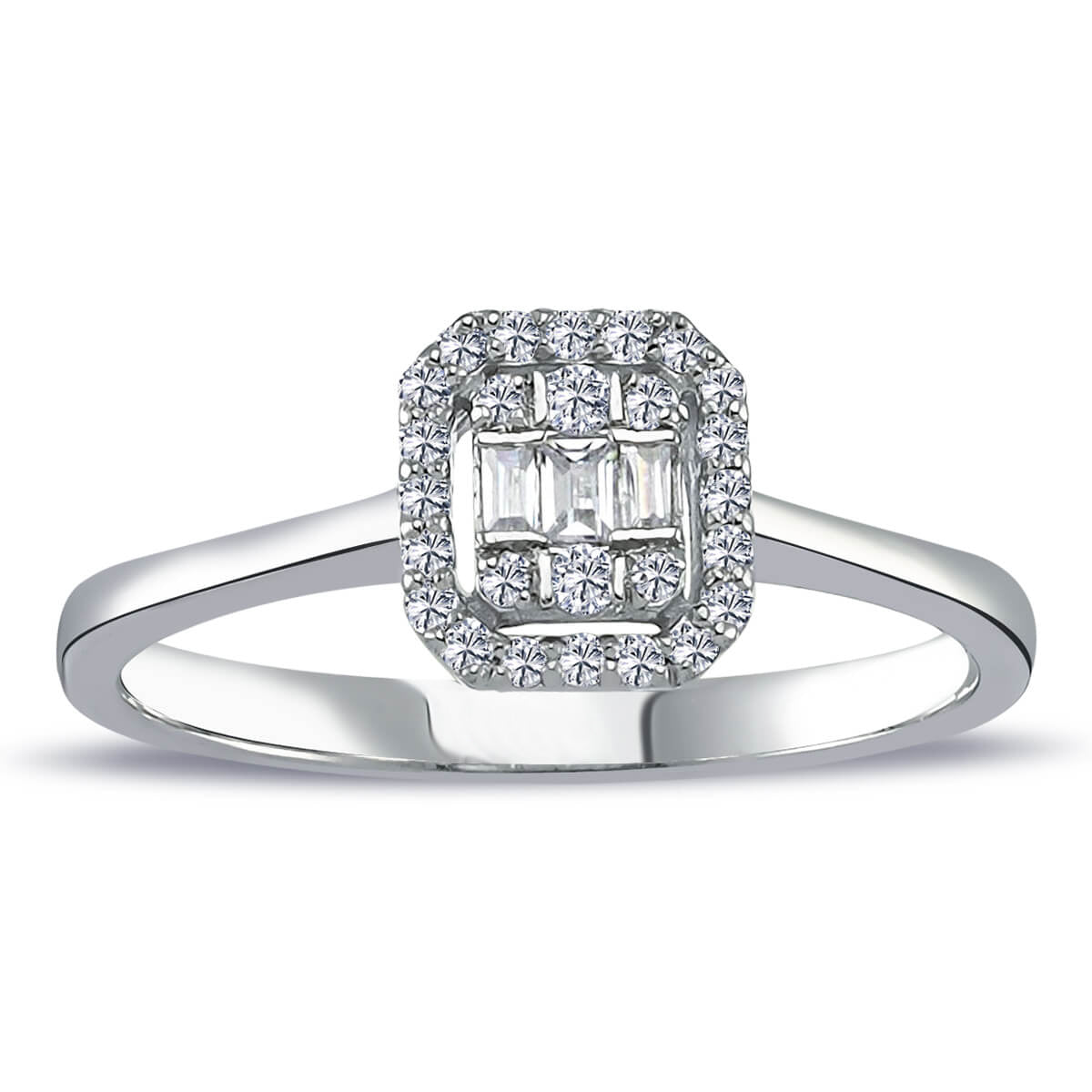 0.19 Carat Baguette Diamond Ring