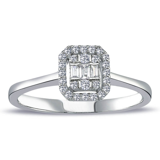 0.19 Carat Baguette Diamond Ring