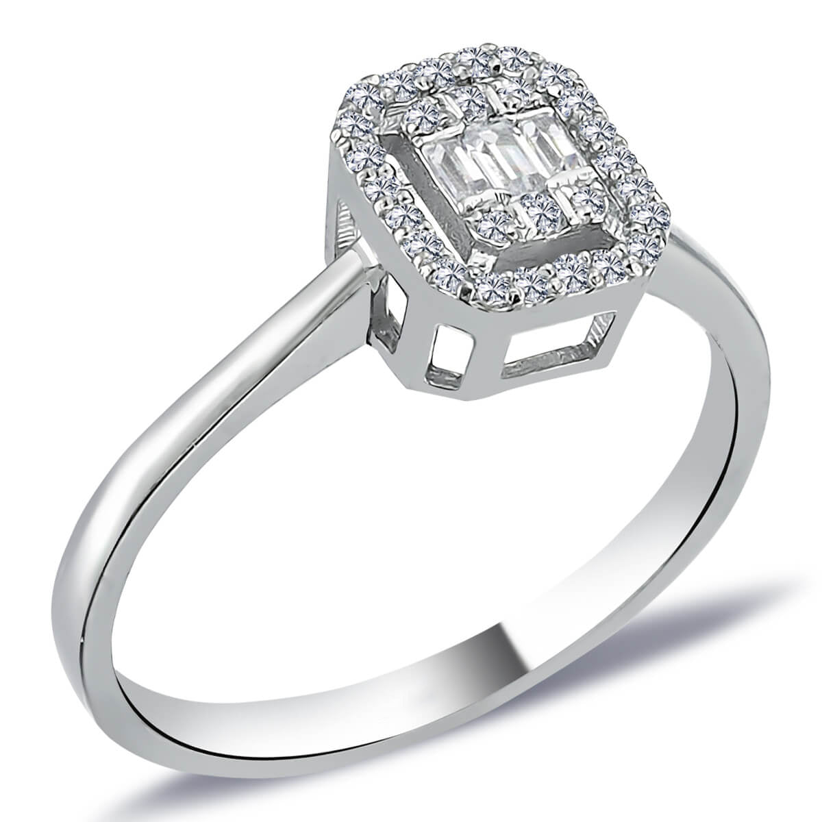 0.22 Carat Baguette Diamond Ring