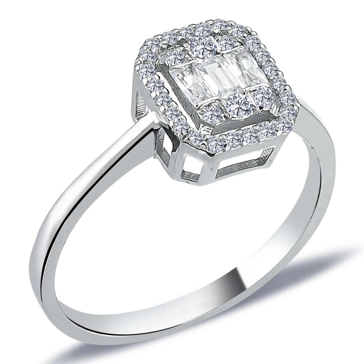 0.28 Carat Baguette Diamond Ring