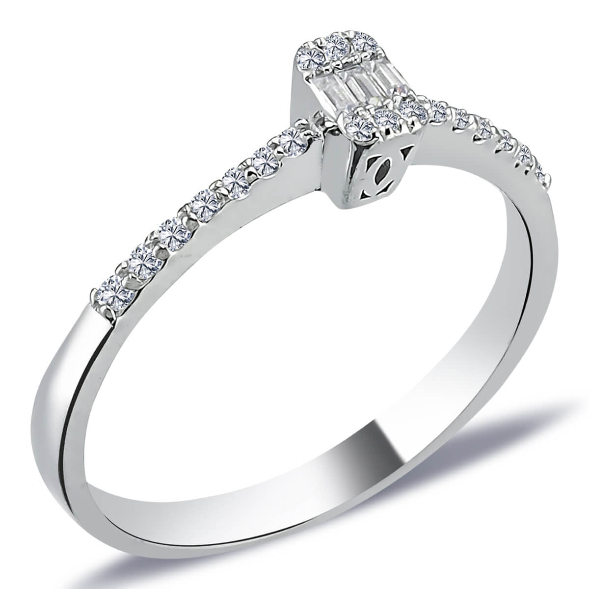 Slim Band Baguette Diamond Ring