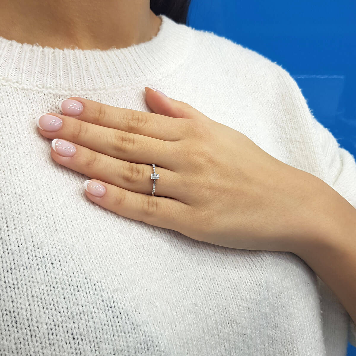 Slim Band Baguette Diamond Ring