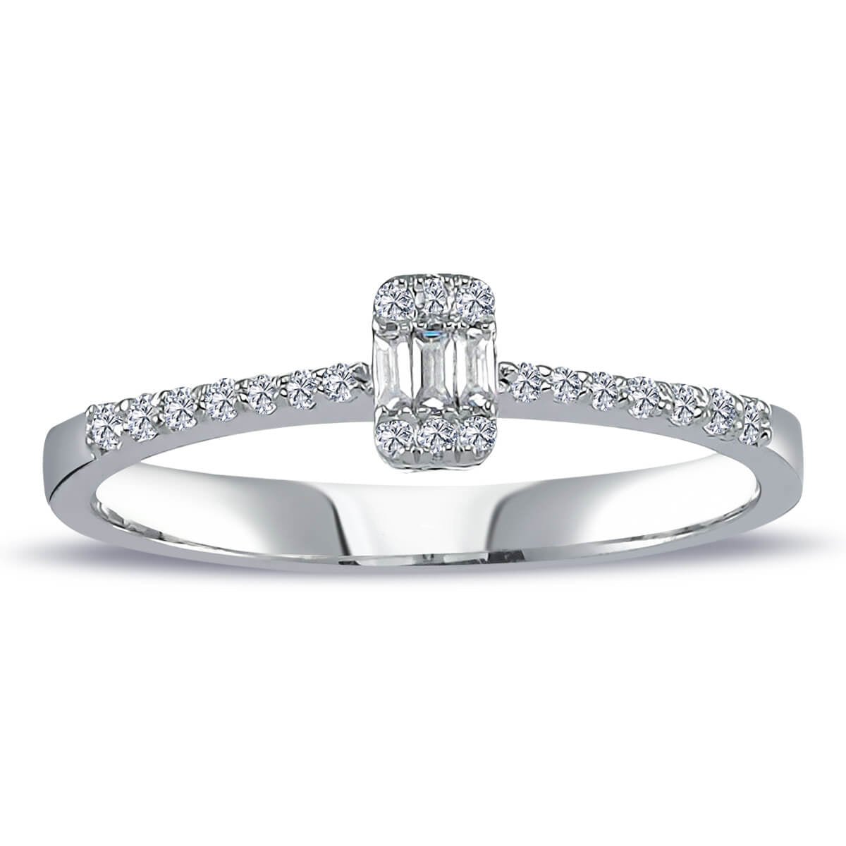 Slim Band Baguette Diamond Ring