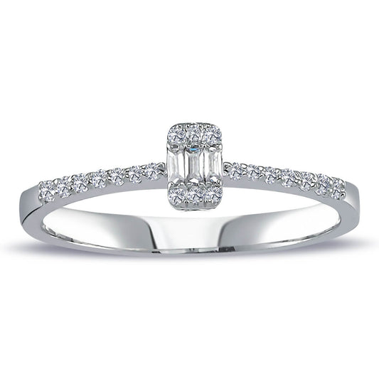 Slim Band Baguette Diamond Ring