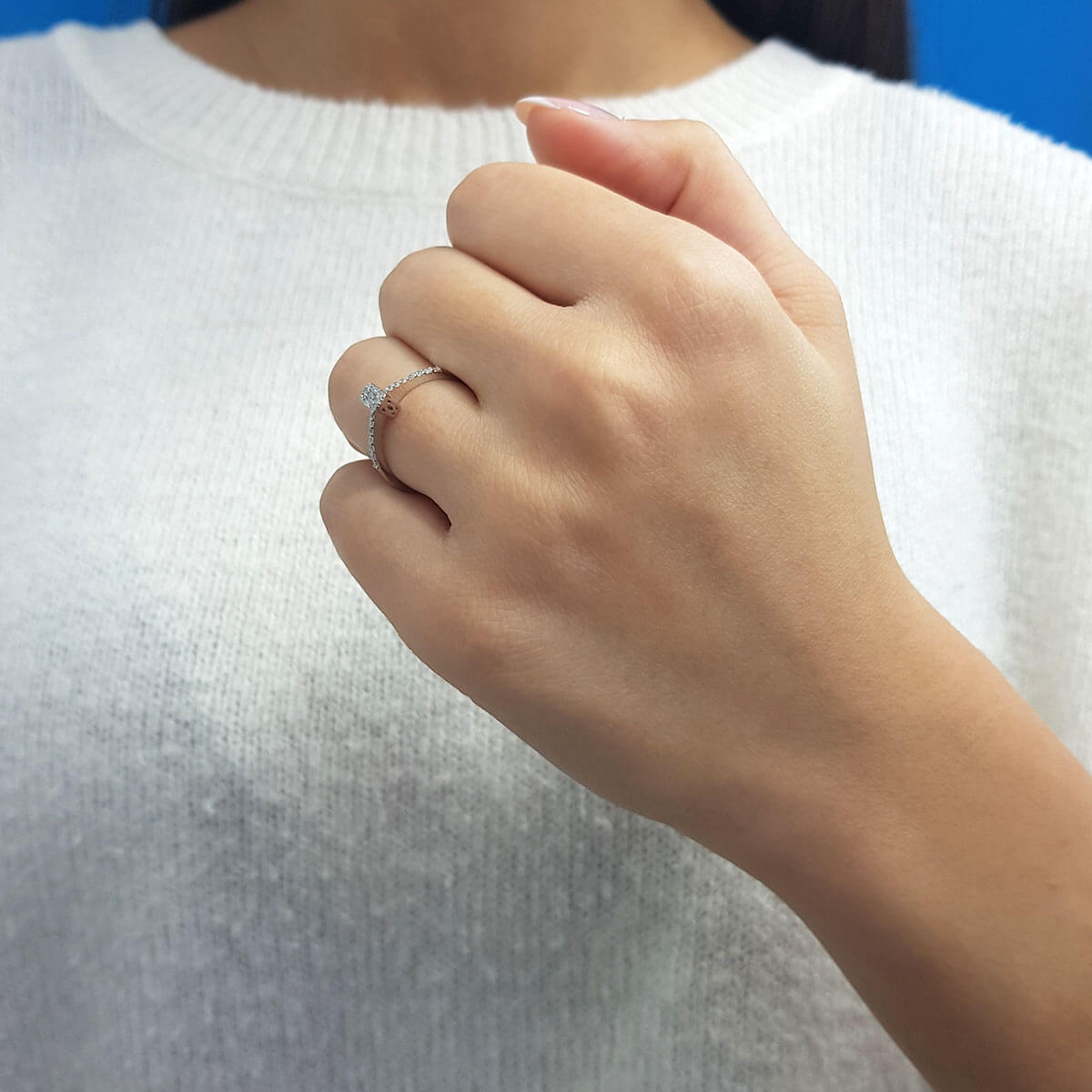 Slim Band Baguette Diamond Ring