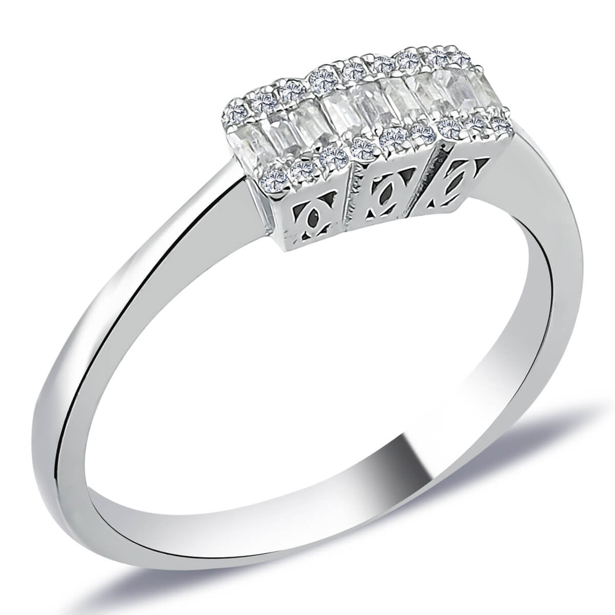 Baguette Diamond Tria Ring