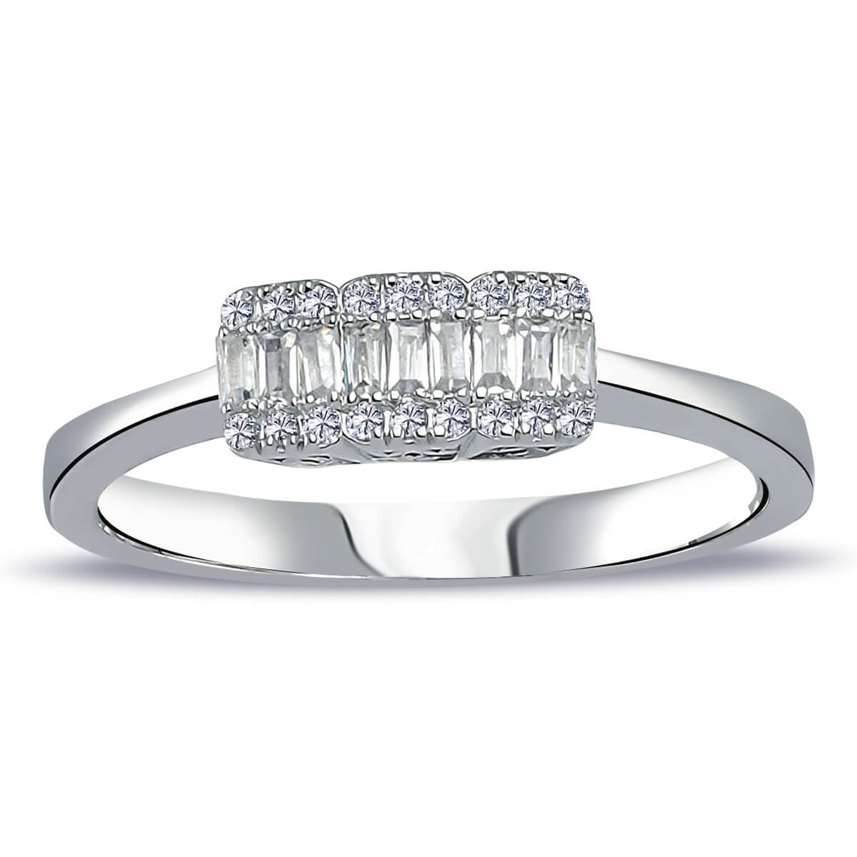 Baguette Diamond Tria Ring