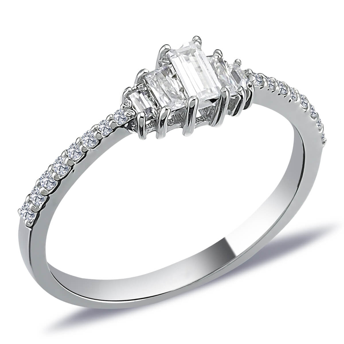 Baguette and Round Diamond Stone Kuta Ring