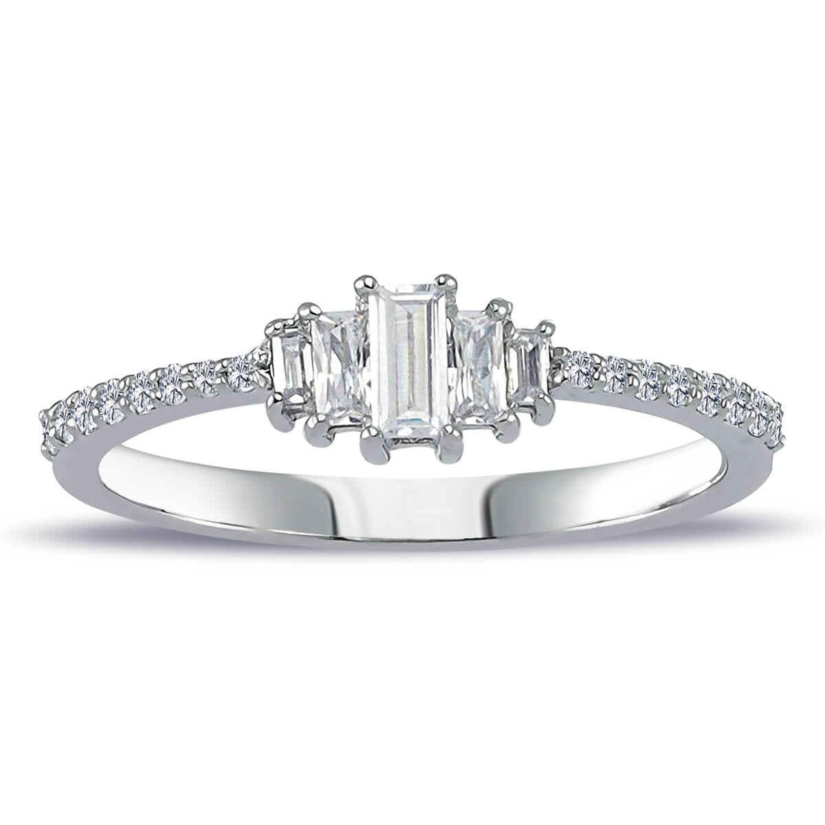 Baguette and Round Diamond Stone Kuta Ring