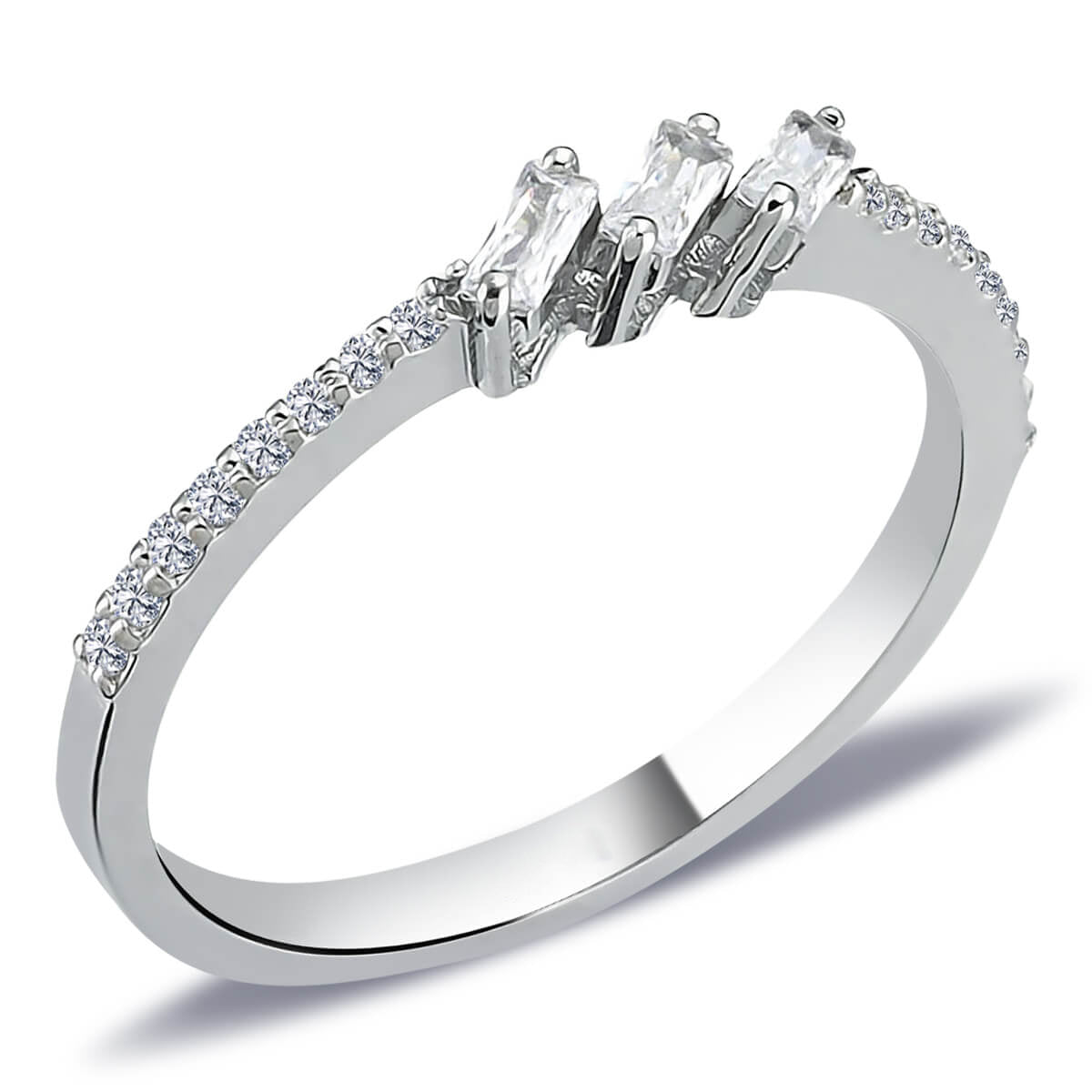 Baguette and Round Diamond Nippur Ring