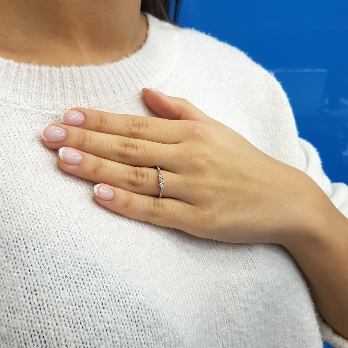 Baguette and Round Diamond Nippur Ring