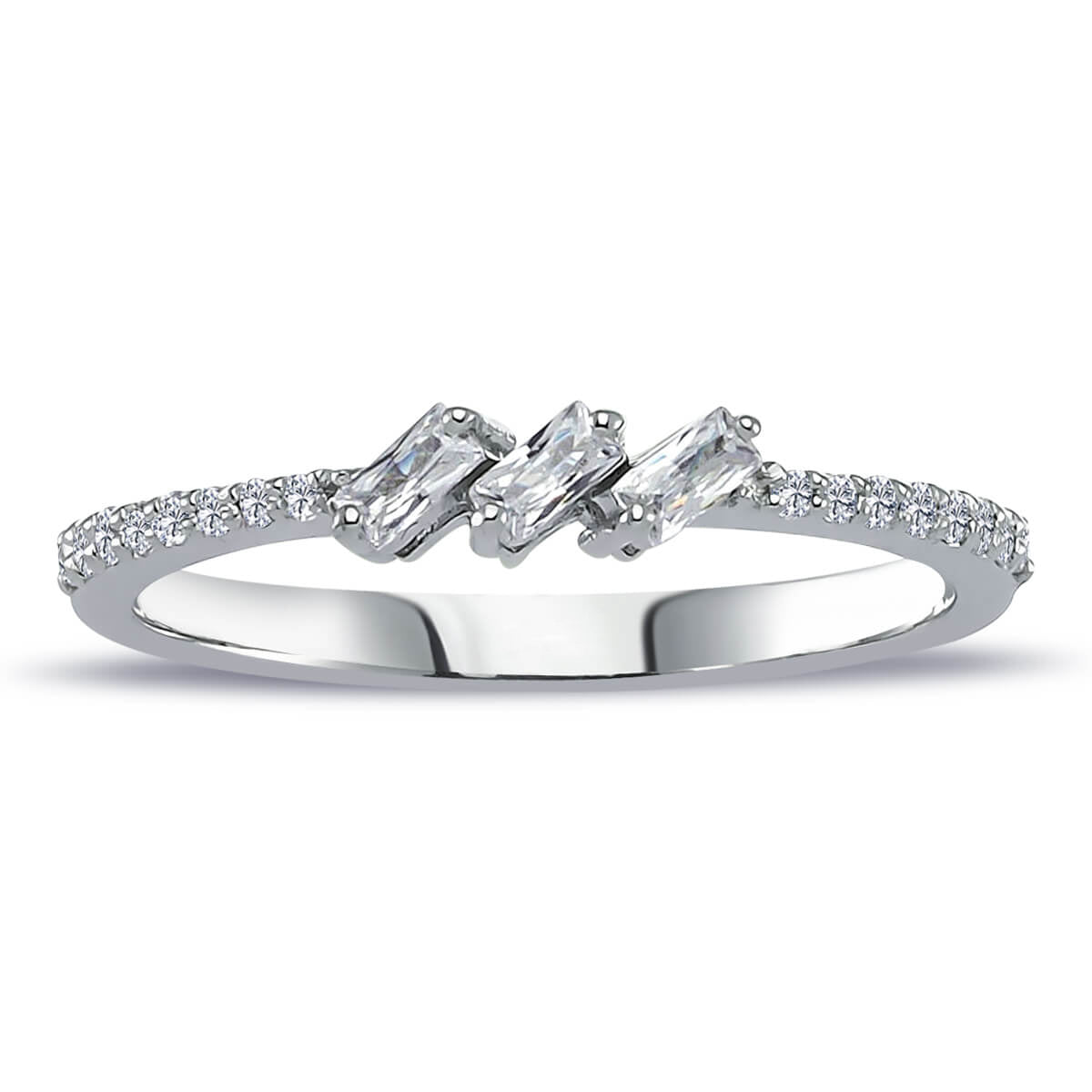 Baguette and Round Diamond Nippur Ring