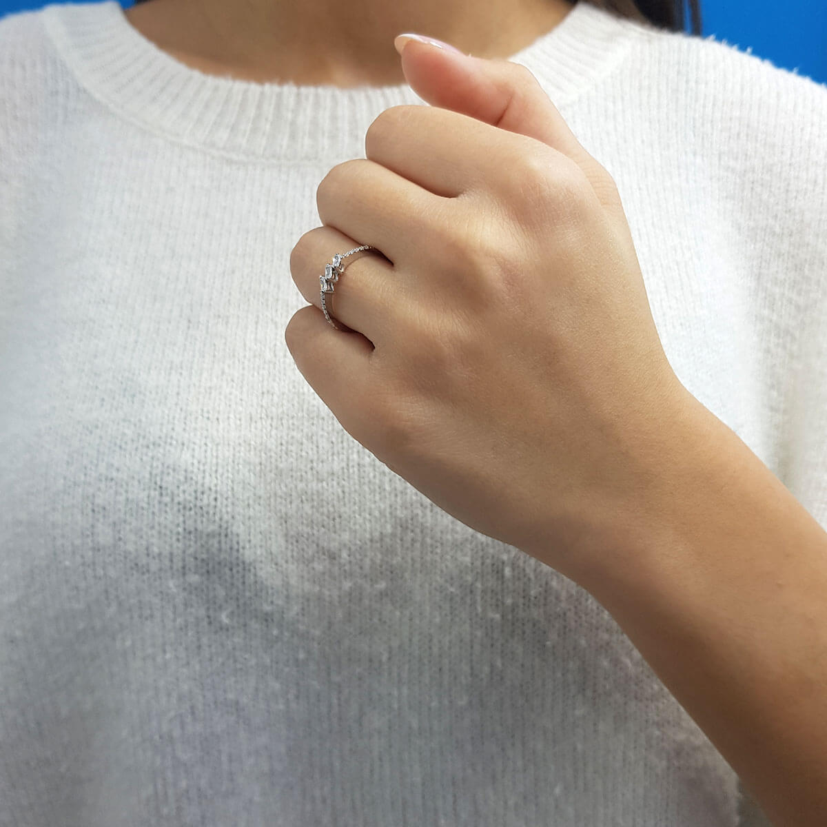 Baguette and Round Diamond Nippur Ring