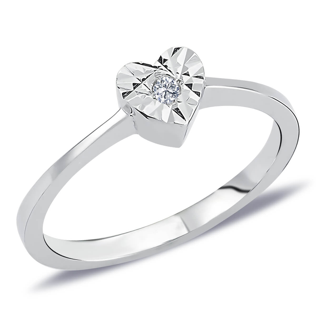 0.50 Carat Diamond Effect Heart Solitaire Ring
