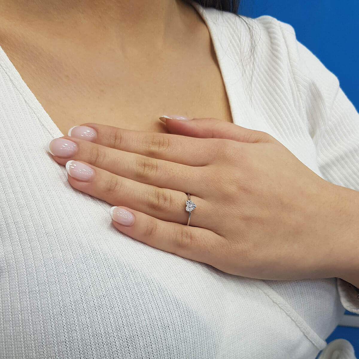 0.50 Carat Diamond Effect Heart Solitaire Ring