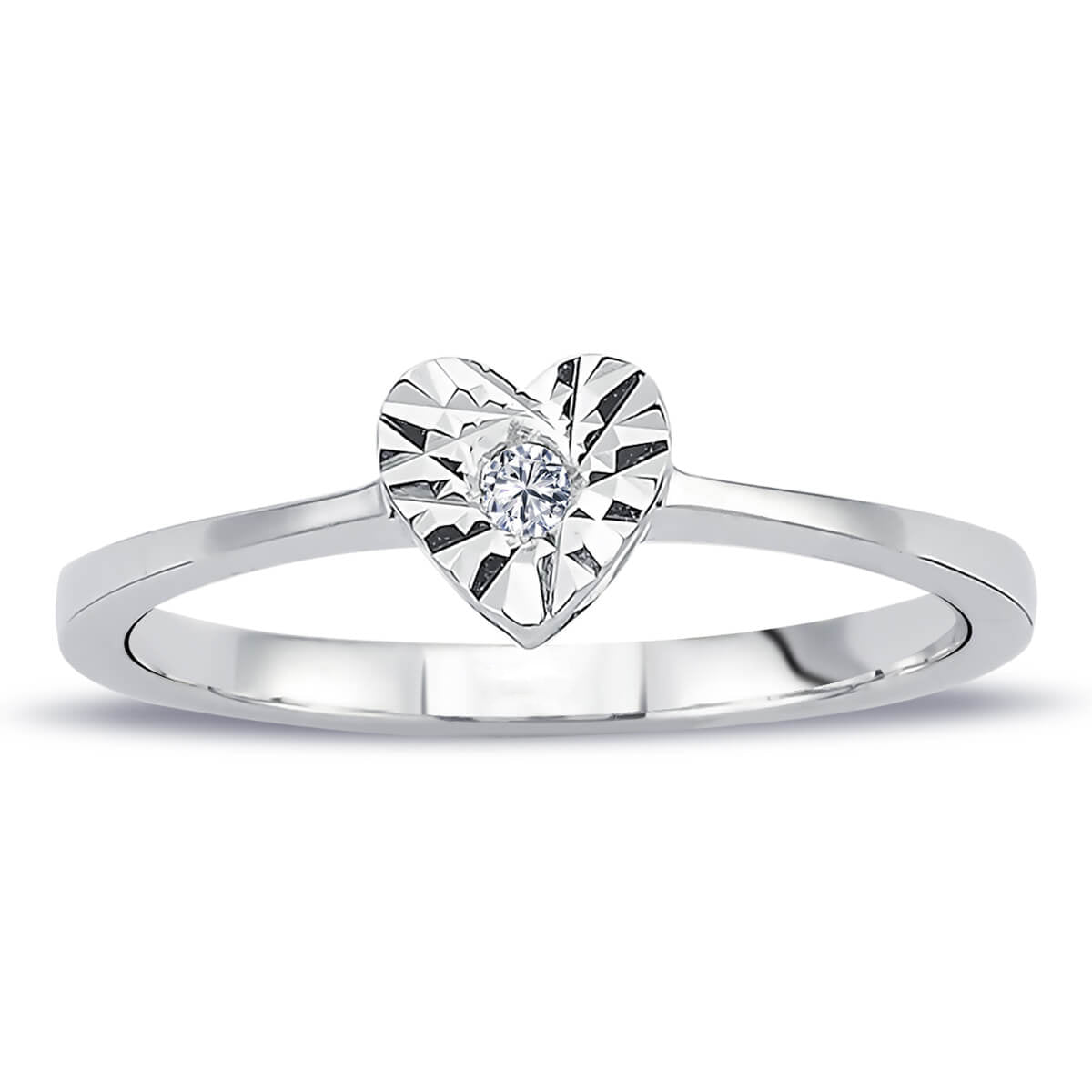 0.50 Carat Diamond Effect Heart Solitaire Ring