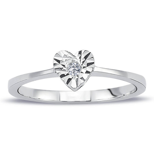 0.50 Carat Diamond Effect Heart Solitaire Ring