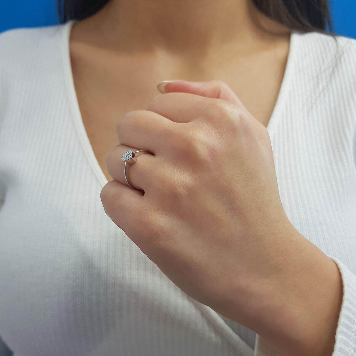 0.50 Carat Diamond Effect Heart Solitaire Ring