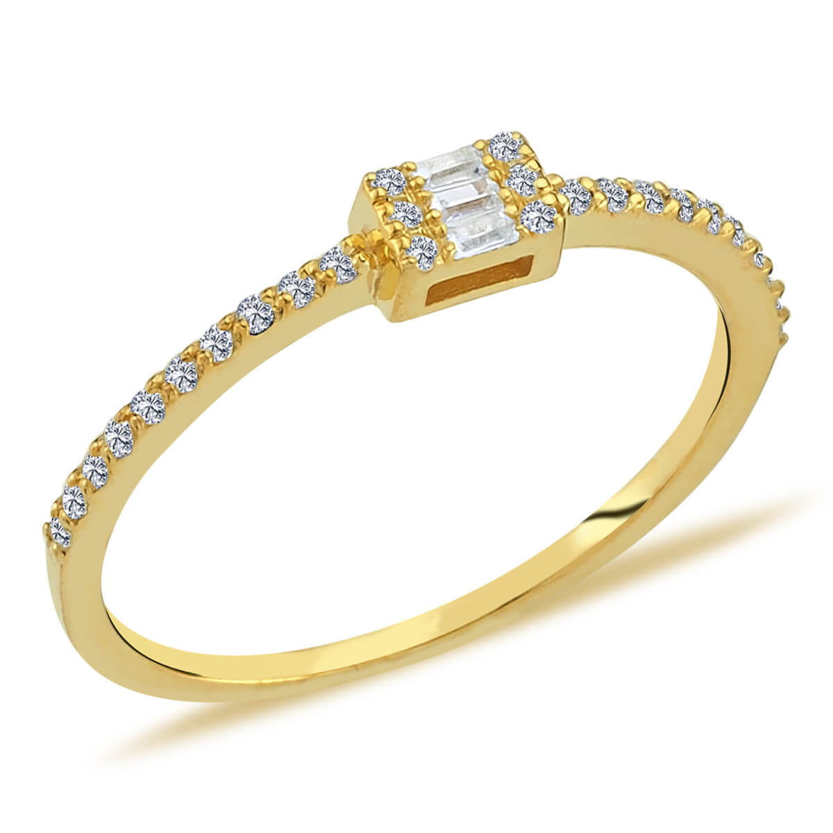 Baguette and Round Diamond Meher Ring