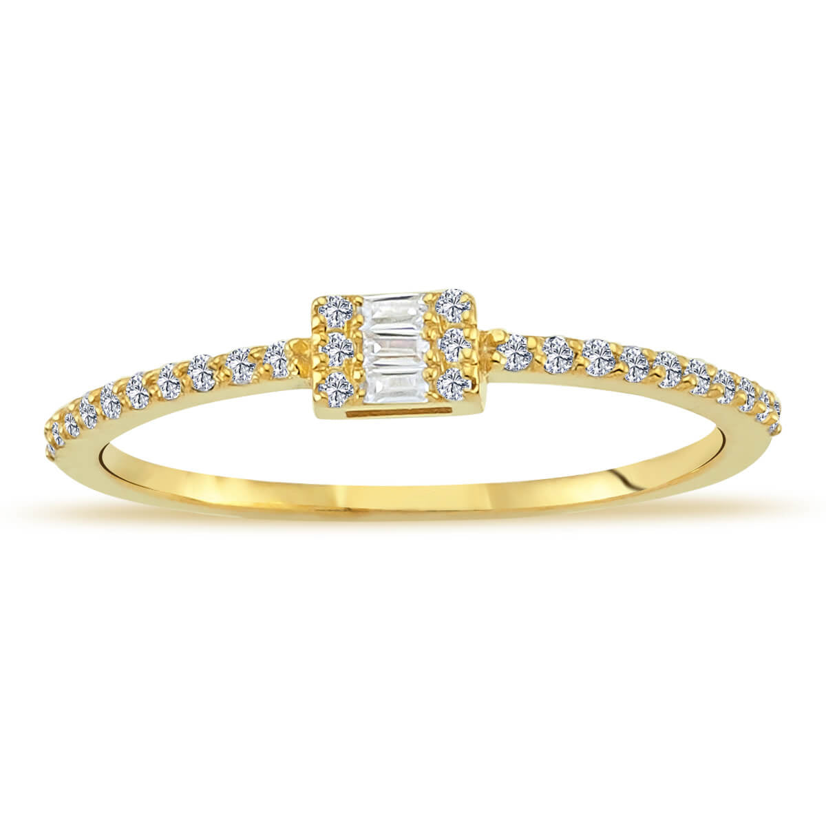 Baguette and Round Diamond Meher Ring