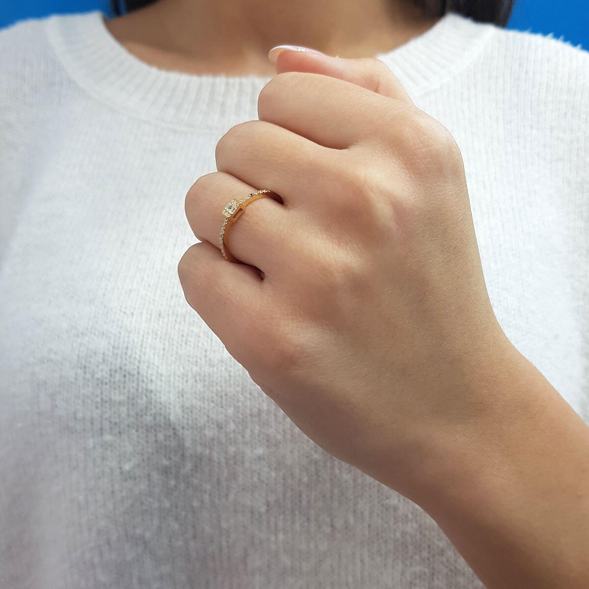 Baguette and Round Diamond Meher Ring