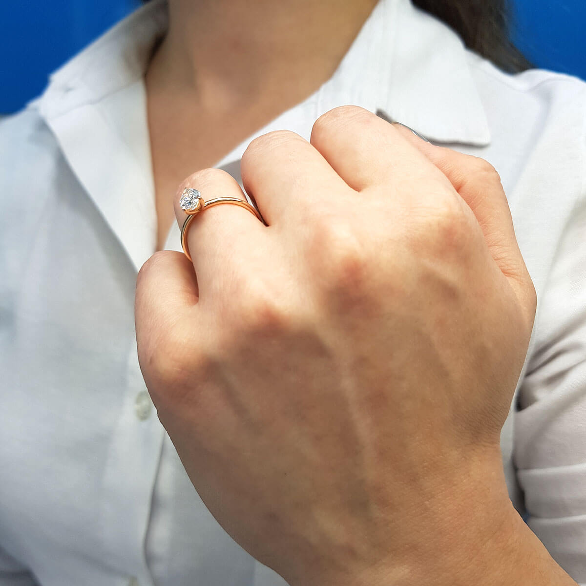 0.70 Carat Tearteardrop Cut Diamond Solitaire Ring