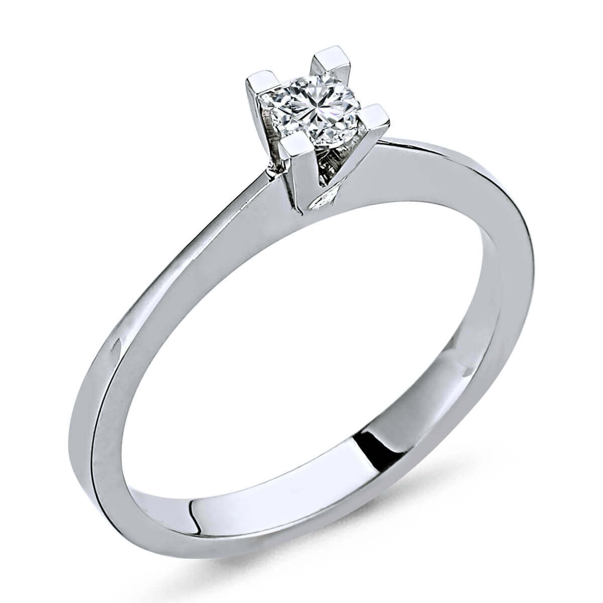 E Color 0.17 Carat Diamond Solitaire Ring
