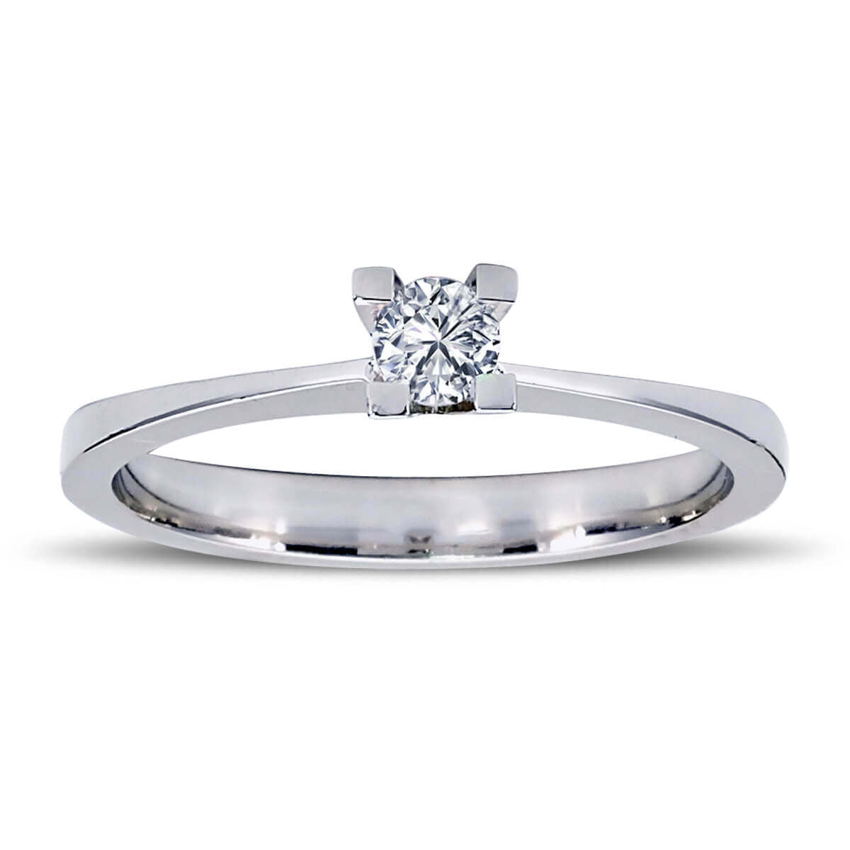 E Color 0.17 Carat Diamond Solitaire Ring